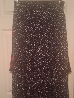 Merokeety Navy Polka Dot Midi Skirt - Women's Classic Print Elastic Band S